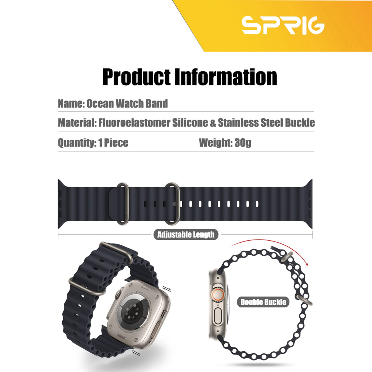بند اسپریگ مدل Ocean مناسب برای ساعت هوشمند ویرفیت X8 Ultra