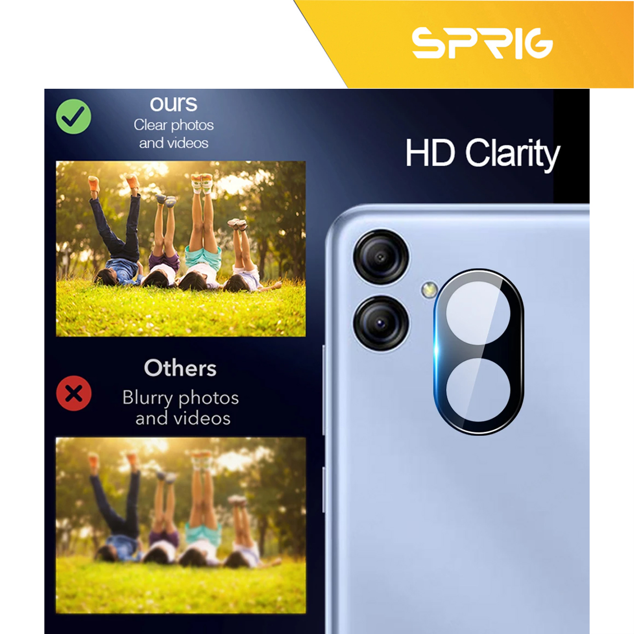 محافظ لنز دوربین اسپریگ مدل 3D SP مناسب برای گوشی موبایل سامسونگ Galaxy A04 / A04e / F04 / M04