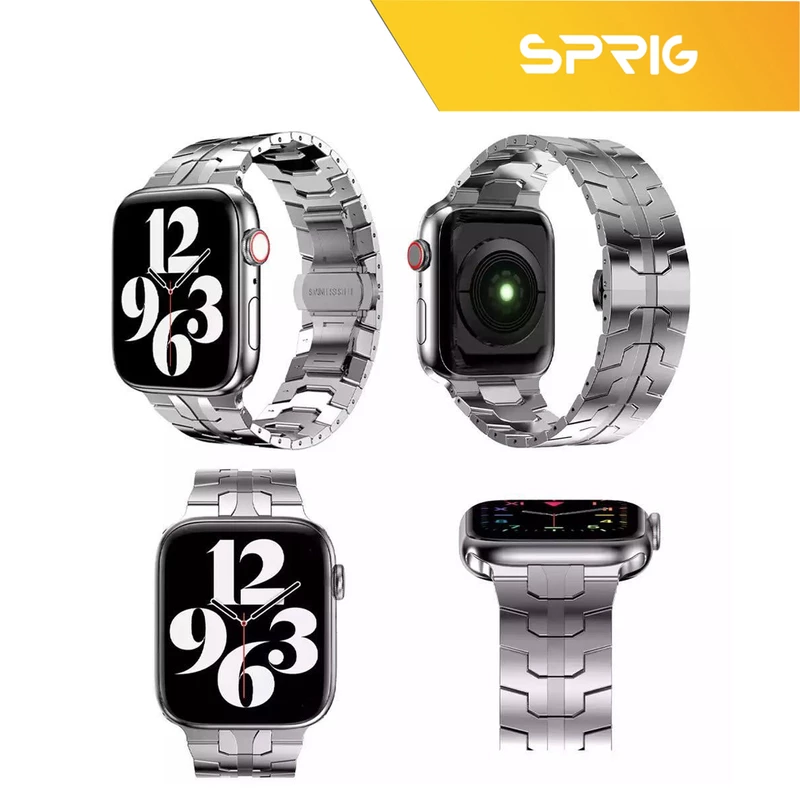 بند استیل اسپریگ مدل Iron man مناسب برای اپل واچ Series 7 Aluminum 45mm / Series 8 Aluminum 45mm