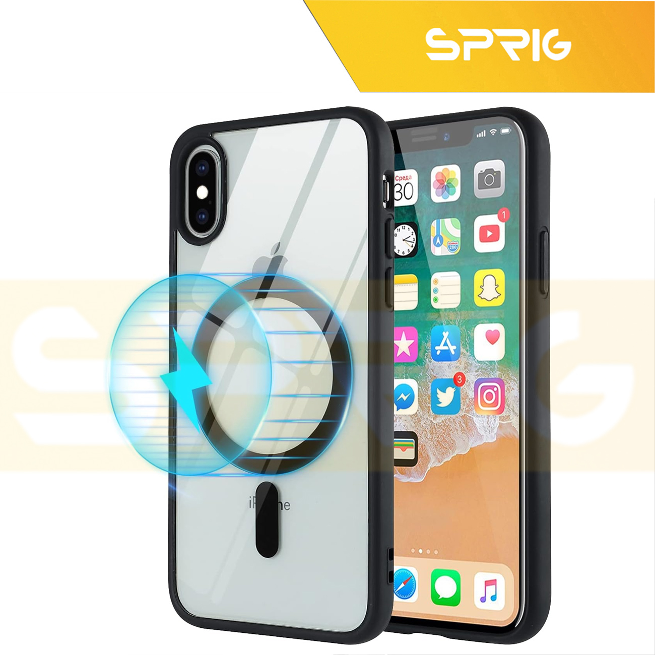 کاور اسپریگ مدل Clear RNG Magsafe مناسب برای گوشی موبایل اپل Iphone X / Xs