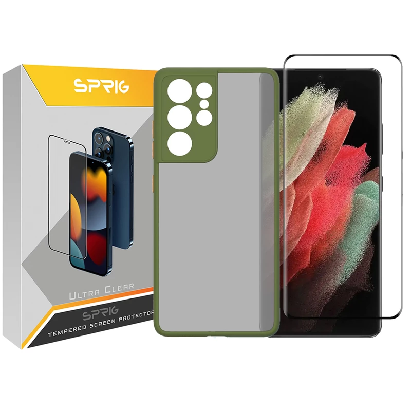 کاور اسپریگ مدل Full-PSHT مناسب برای گوشی موبایل سامسونگ Galaxy S21 Ultra به همراه محافظ صفحه نمایش