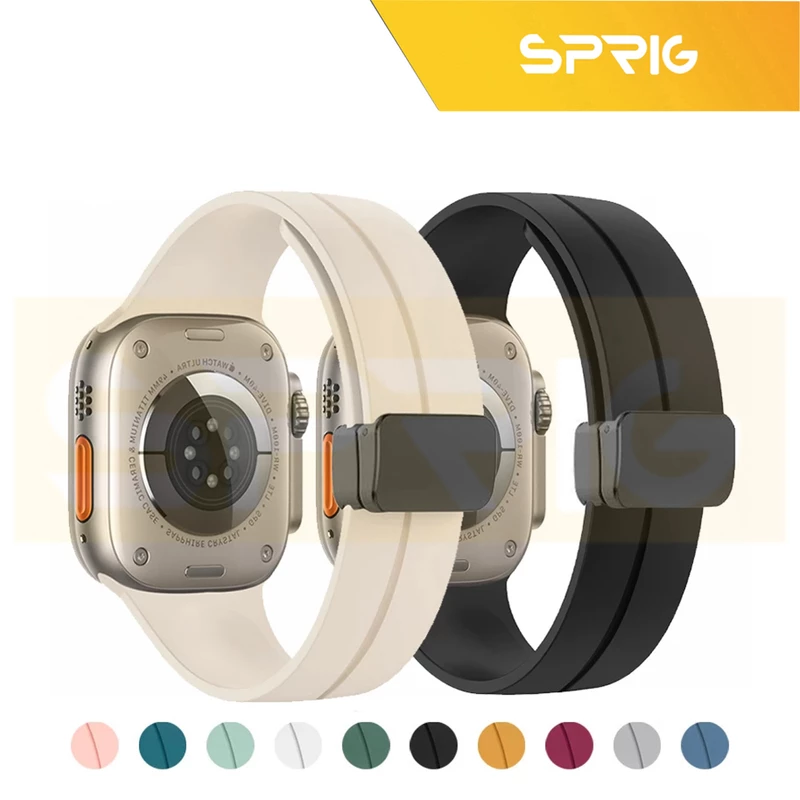 بند اسپریگ مدل Magnetic Silicon مناسب برای ساعت هوشمند هاینو تکو T93 Ultra Max / T94 Ultra Max / T89 Ultra / T99 Ultra