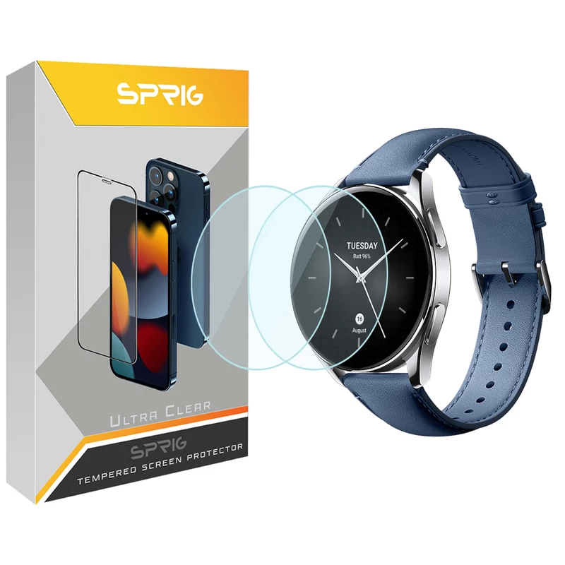 محافظ صفحه نمایش شیشه ای اسپریگ مدل SPG مناسب برای ساعت هوشمند شیائومی Watch S2 46mm بسته دو عددی