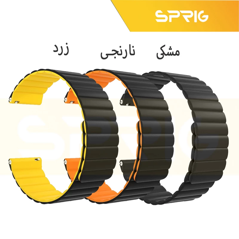 بند اسپریگ مدل magnetic silicon BK مناسب برای ساعت هوشمند سامسونگ Galaxy Watch 6 40mm / watch 6 44mm / Watch 6 Classic 43mm / Watch 6 Classic 47mm