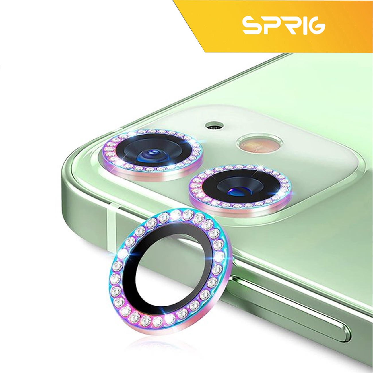 محافظ لنز دوربین اسپریگ مدل Ring metal Diamond مناسب برای گوشی موبایل اپل Iphone 14 Pro / 14 Pro max