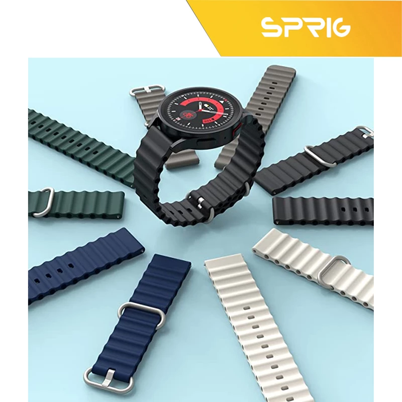 بند اسپریگ مدل Ocean مناسب برای ساعت هوشمند سامسونگ Galaxy Watch 5 40mm / Watch 5 44mm / Watch 5 Pro 45mm