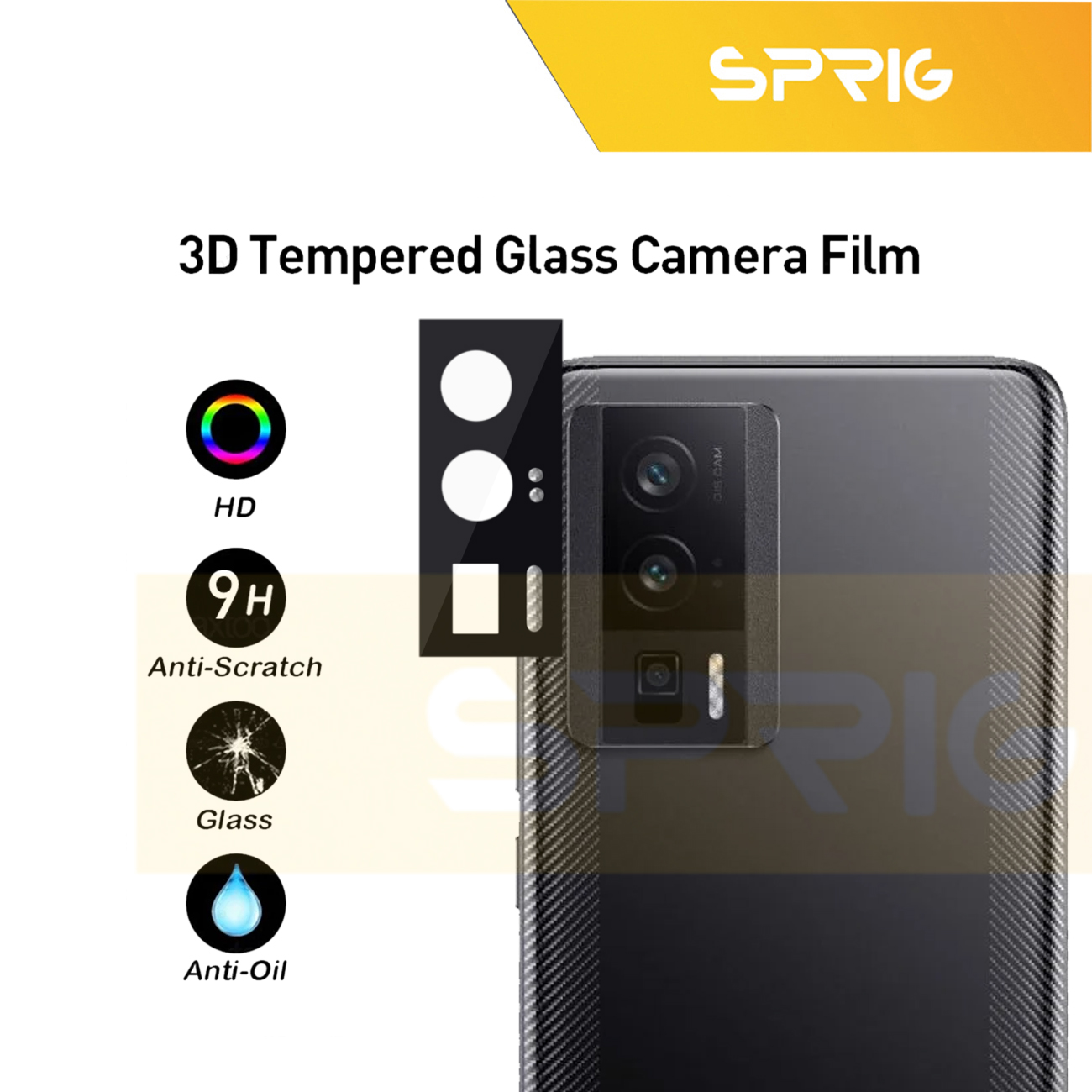 محافظ لنز دوربین اسپریگ مدل 3D-SP مناسب برای گوشی موبایل شیائومی Poco F5 Pro