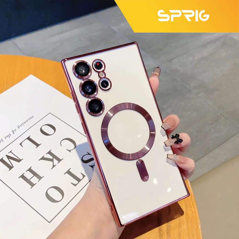 کاور اسپریگ مدل Magsafe-FU مناسب برای گوشی موبایل سامسونگ Galaxy S23 Ultra به همراه محافظ صفحه نمایش