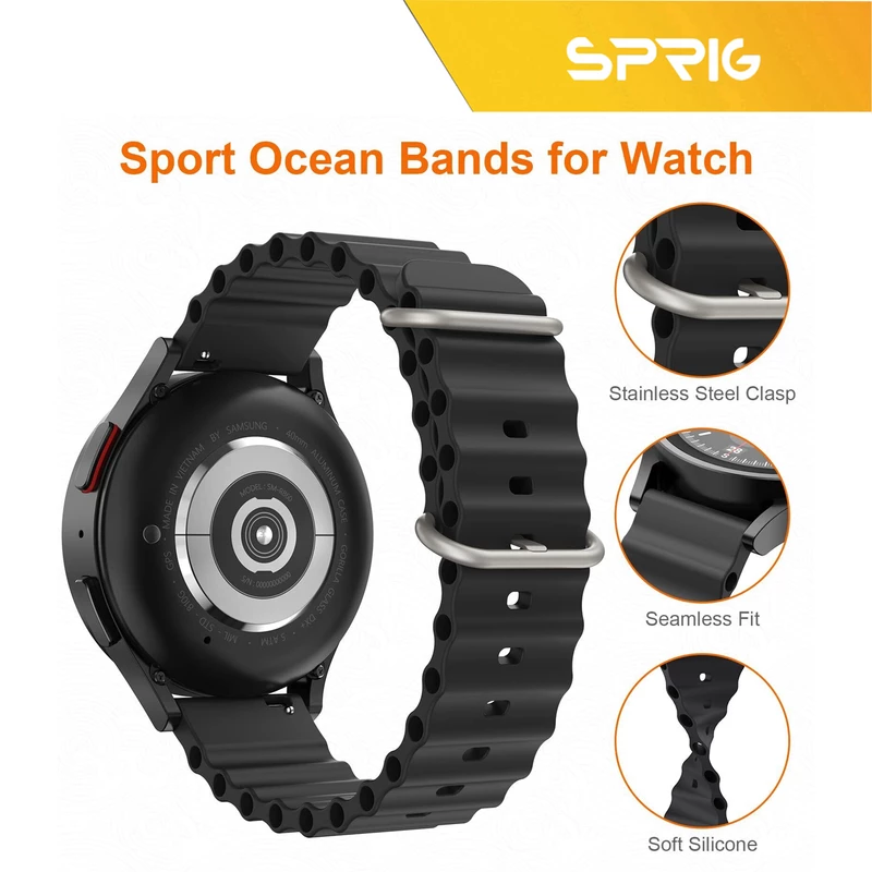 بند اسپریگ مدل Ocean مناسب برای ساعت هوشمند سامسونگ Galaxy Watch 4 40mm / watch 4 42mm / watch 4 44mm / watch 4 46mm