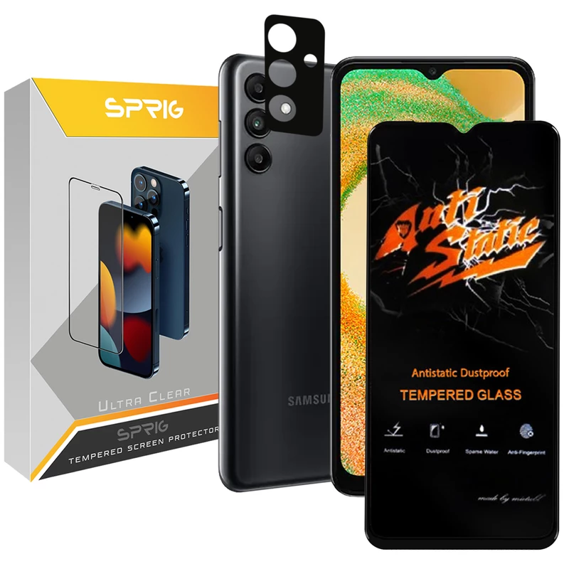 محافظ لنز دوربین اسپریگ مدل FLZ-Antis مناسب برای گوشی موبایل سامسونگ Galaxy A04s / a13 5G / M13 4G به همراه محافظ صفحه نمایش گوشی