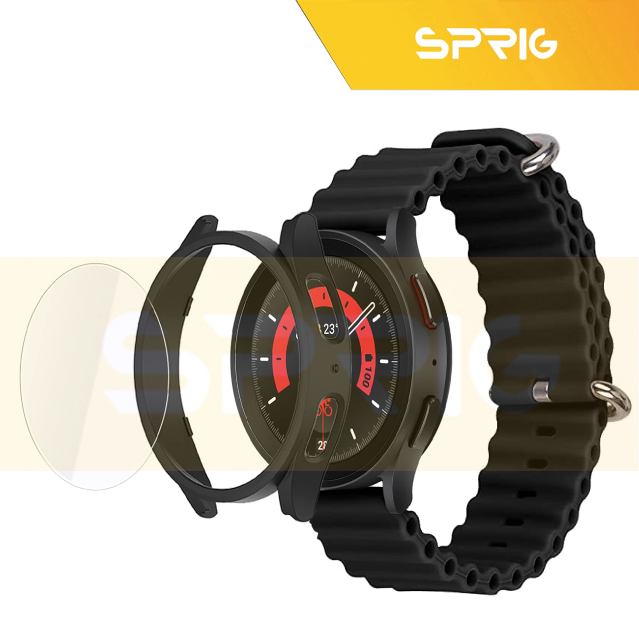 بند اسپریگ مدل Ocean-Guard مناسب برای ساعت هوشمند سامسونگ Galaxy Watch 6 40mm به همراه کاور