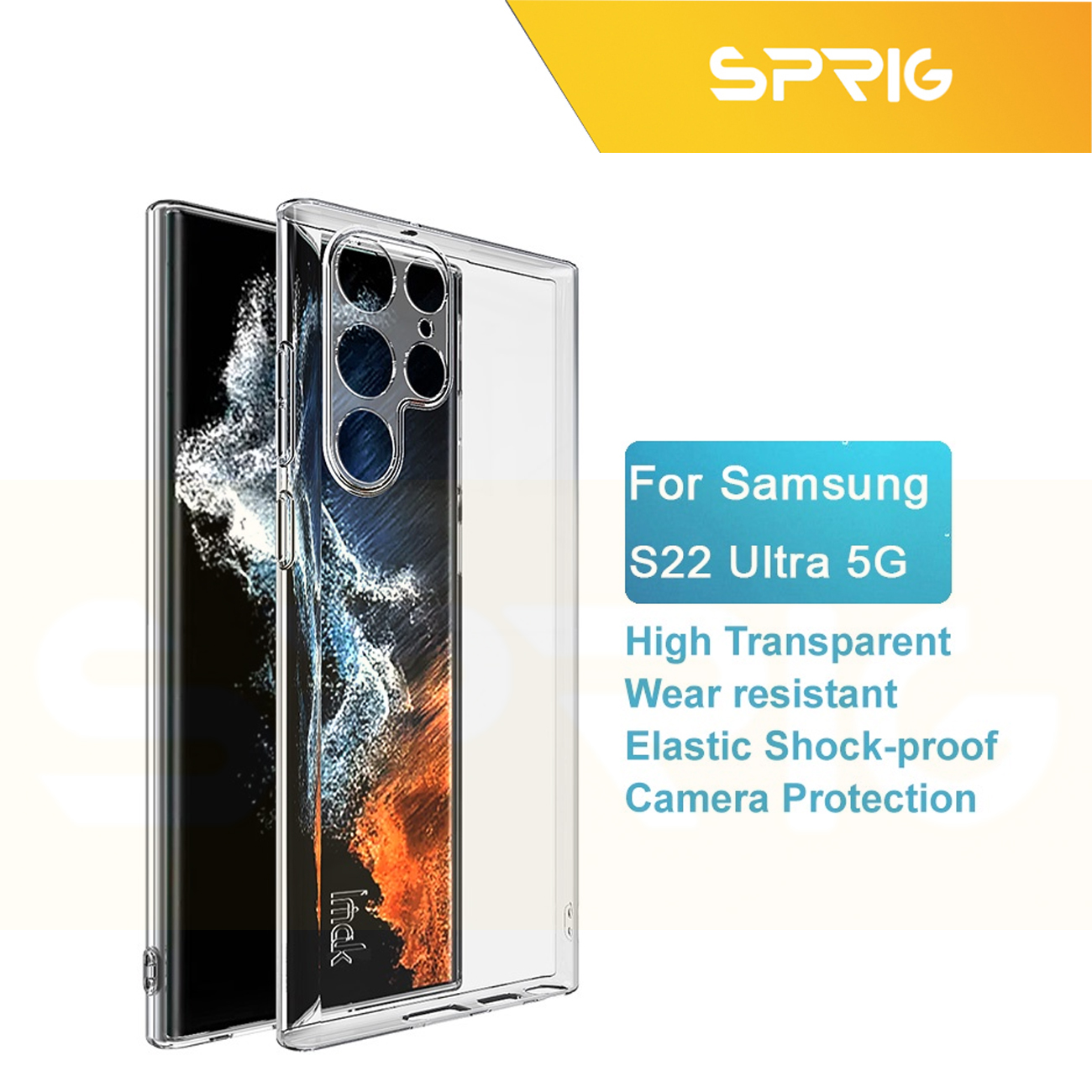 کاور اسپریگ مدل Clear مناسب برای گوشی موبایل سامسونگ Galaxy S22 Ultra