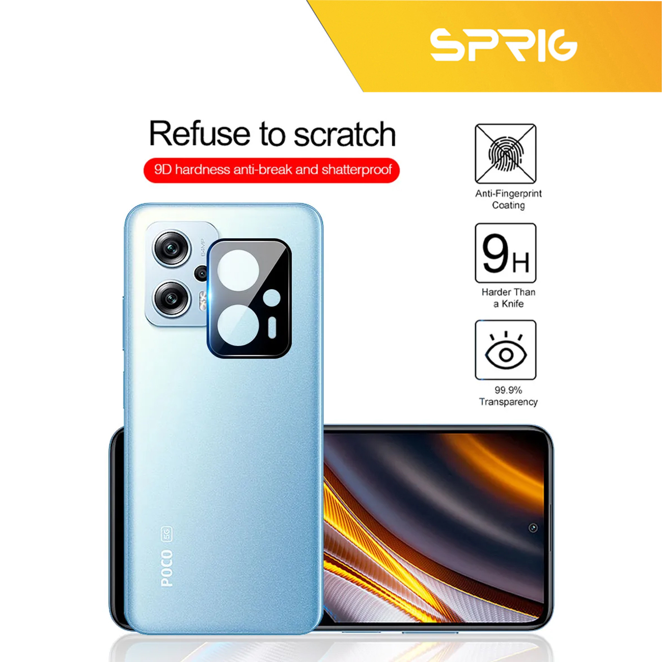 محافظ لنز دوربین اسپریگ مدل 3D-SP مناسب برای گوشی موبایل شیائومی Redmi Note 12 Pro 5G