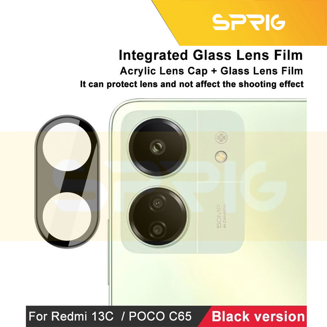 محافظ لنز دوربین اسپریگ مدل 3D-SP مناسب برای گوشی موبایل شیائومی POCO C65