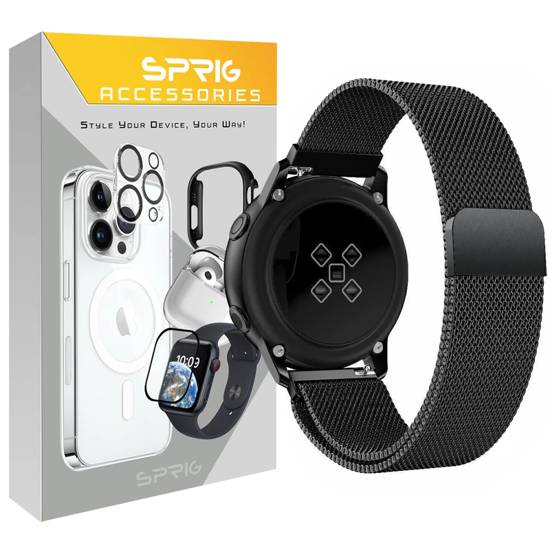 بند اسپریگ مدل Milanese مناسب برای ساعت هوشمند سامسونگ Galaxy Watch Active 40mm / Active 2 40mm / Active 2 44mm