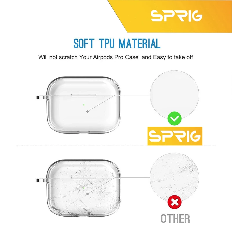 کاور اسپریگ مدل Transparent Guard مناسب برای کیس اپل ایرپاد Airpod Pro