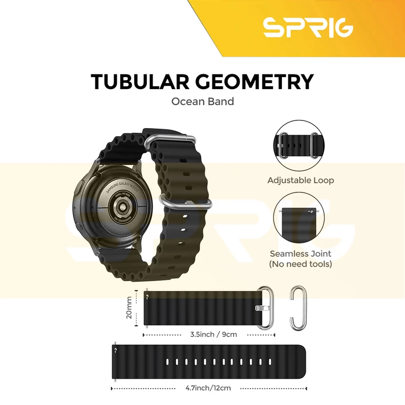 بند اسپریگ مدل Ocean مناسب برای ساعت هوشمند سامسونگ Galaxy Watch 5 40mm / Watch 5 44mm / Watch 5 Pro 45mm