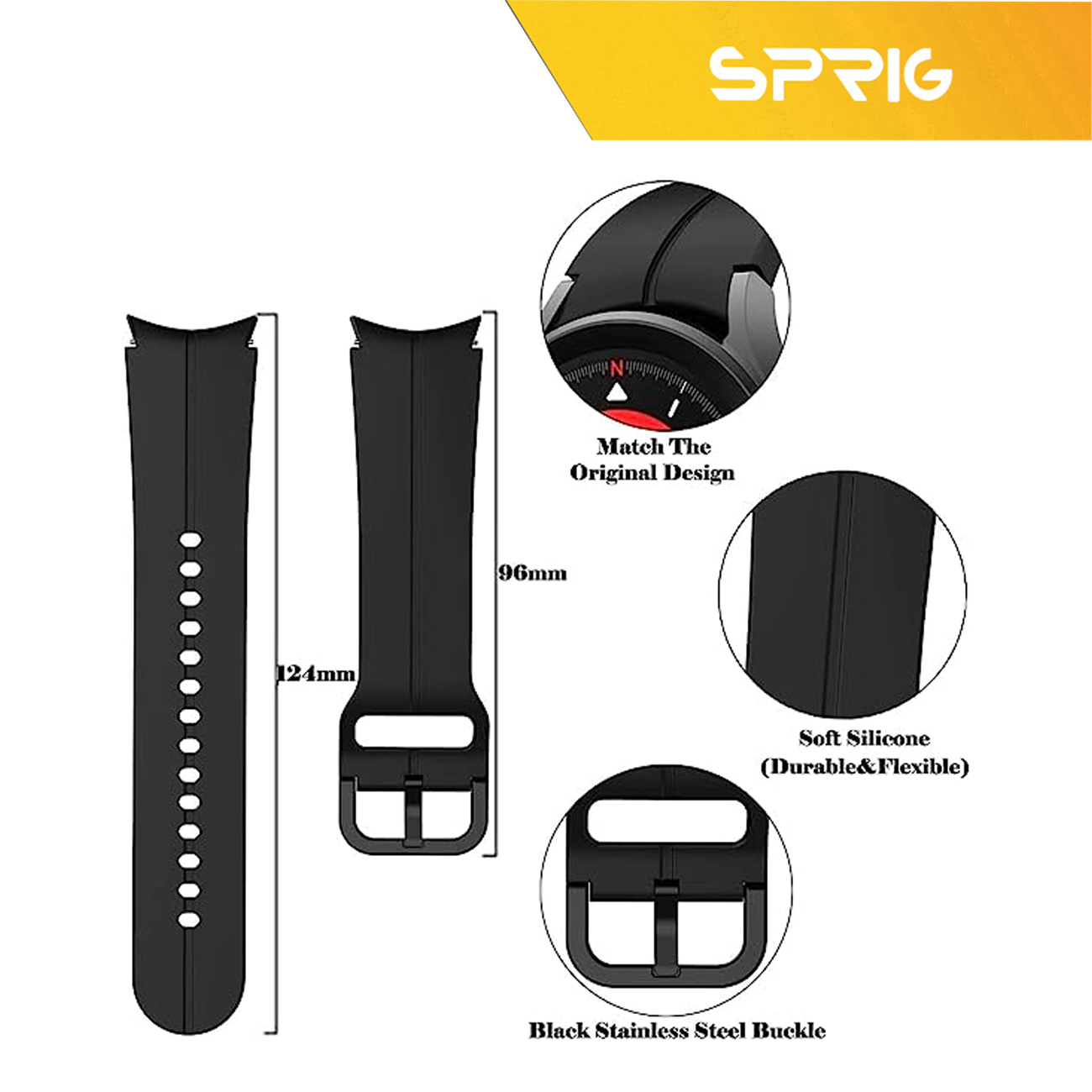 بند اسپریگ مدل Silic ORG مناسب برای ساعت هوشمند سامسونگ Galaxy Watch 4 40mm به همراه کاور