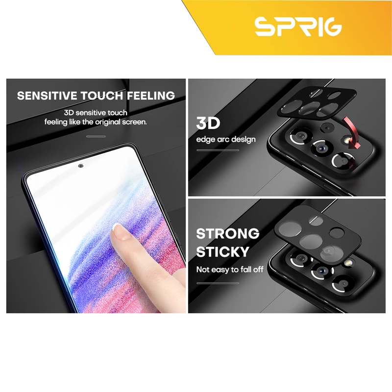 محافظ لنز دوربین سرامیکی اسپریگ مدل 3D-SP مناسب برای گوشی موبایل سامسونگ Galaxy A53 5G