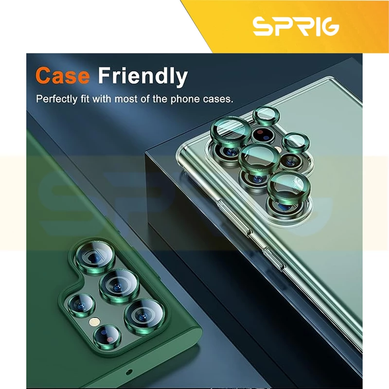 محافظ لنز دوربین رینگی اسپریگ مدل Ring Metal مناسب برای گوشی موبایل سامسونگ Galaxy S23 Ultra
