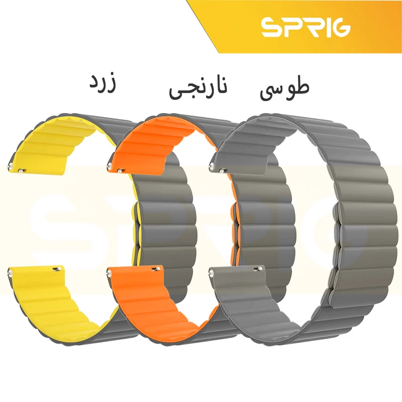 بند اسپریگ مدل magnetic silicon GRY مناسب برای ساعت هوشمند سامسونگ Galaxy Watch 6 40mm / watch 6 44mm / Watch 6 Classic 43mm / Watch 6 Classic 47mm