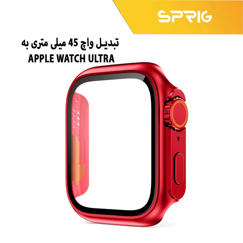 کاور اسپریگ مدل face-off مناسب برای اپل واچ Series 8 Aluminum 45mm / Series 7 Aluminum 45mm به همراه محافظ صفحه نمایش
