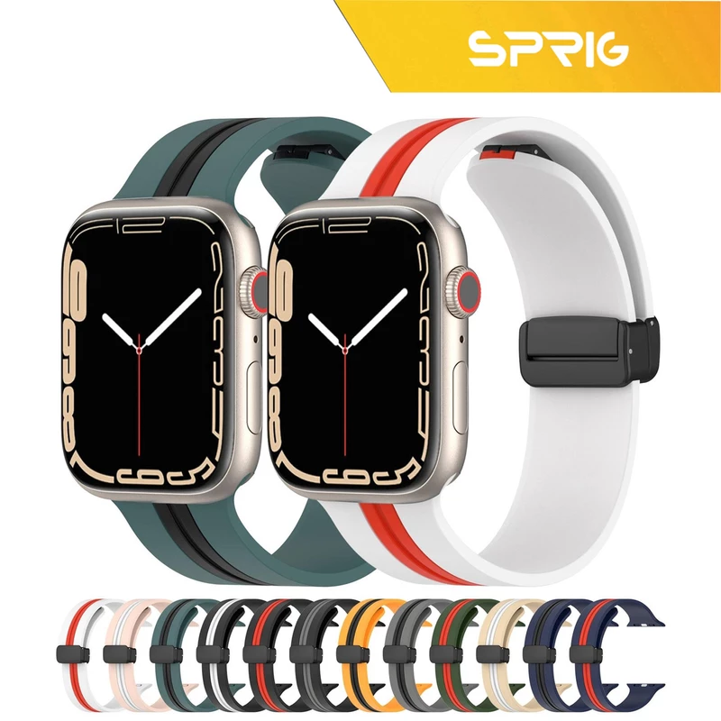 بند اسپریگ مدل New Version Sic Dual color مناسب برای اپل واچ 42 / 44 / 45 / 49 میلی متر