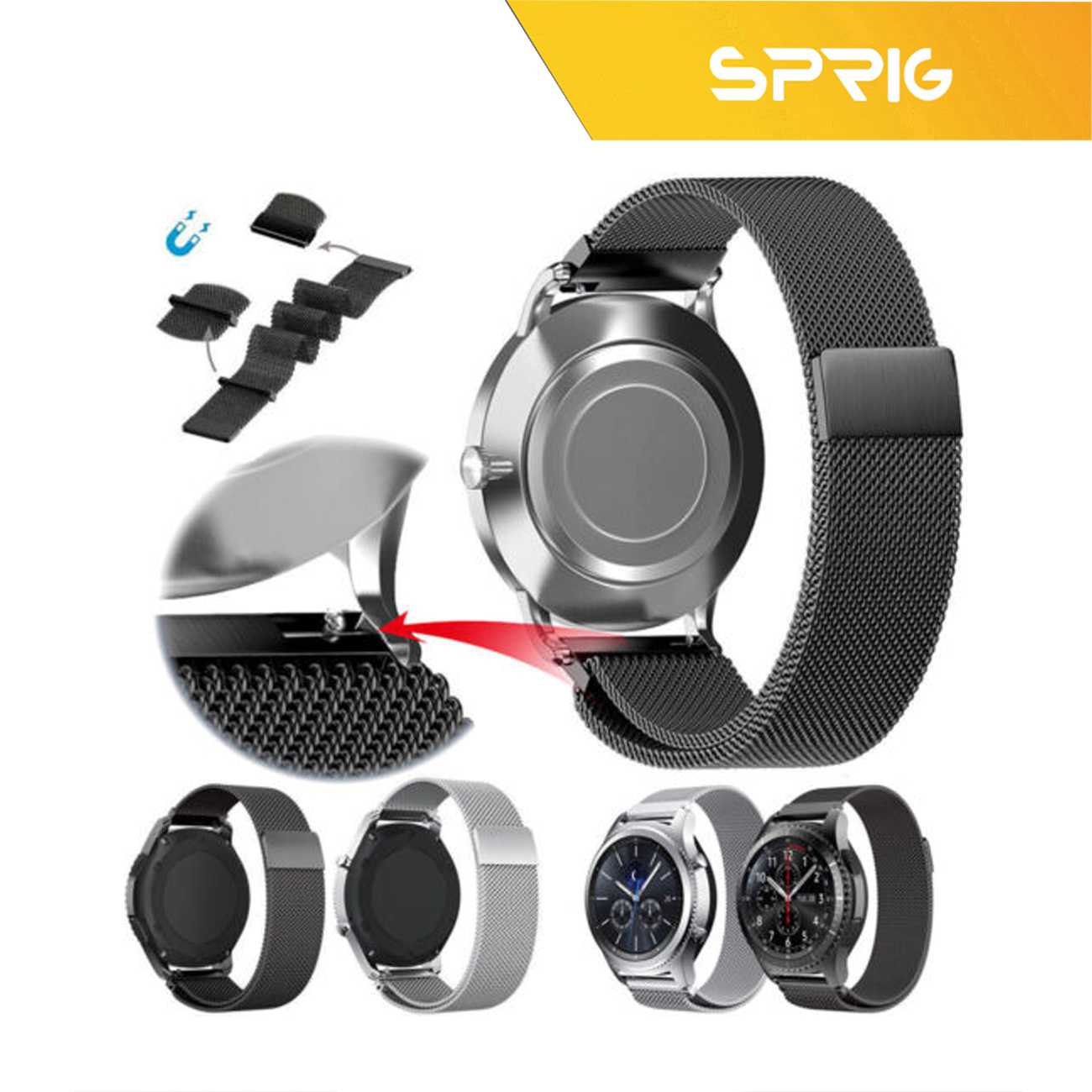 بند اسپریگ مدل Milanese TW مناسب برای ساعت هوشمند میبرو Mibro Lite 2