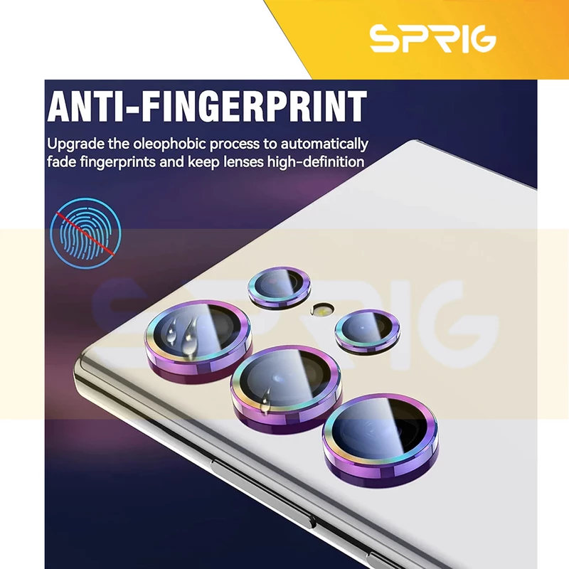 محافظ لنز دوربین اسپریگ مدل Colorful Ring مناسب برای گوشی موبایل سامسونگ Galaxy S23 Ultra