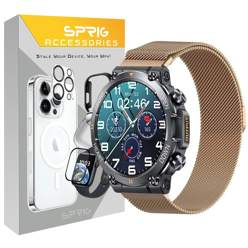 بند اسپریگ مدل Milanese مناسب برای ساعت هوشمند هپی تاچ K56 / K56 Pro / K56 Ultra