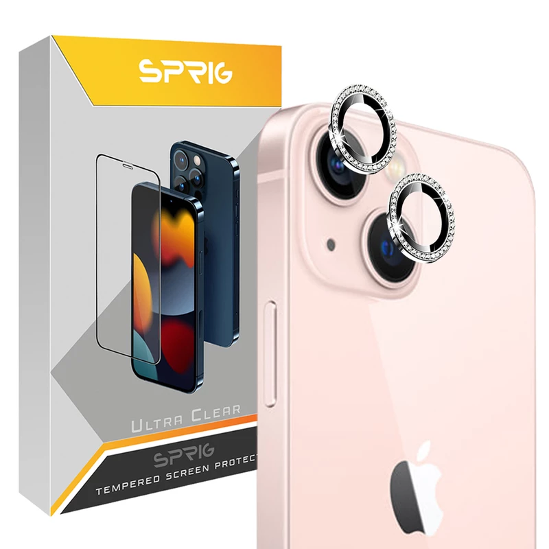 محافظ لنز دوربین اسپریگ مدل Ring metal Diamond مناسب برای گوشی موبایل اپل Iphone 13