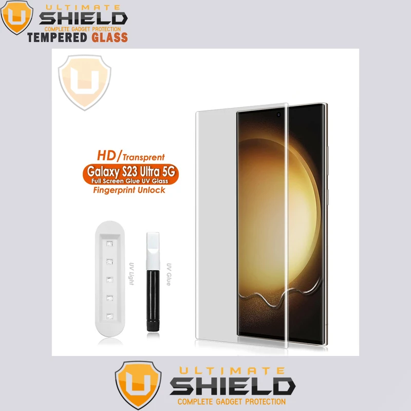 محافظ لنز دوربین رینگی آلتیمیت شیلد مدل Ring-UVB مناسب برای گوشی موبایل سامسونگ Galaxy S23 Ultra به همراه محافظ صفحه نمایش و محافظ پشت گوشی