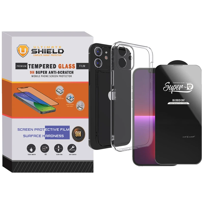 کاور آلتیمیت شیلد مدل SuperD-Clear مناسب برای گوشی موبایل اپل iPhone 11 به همراه محافظ صفحه نمایش