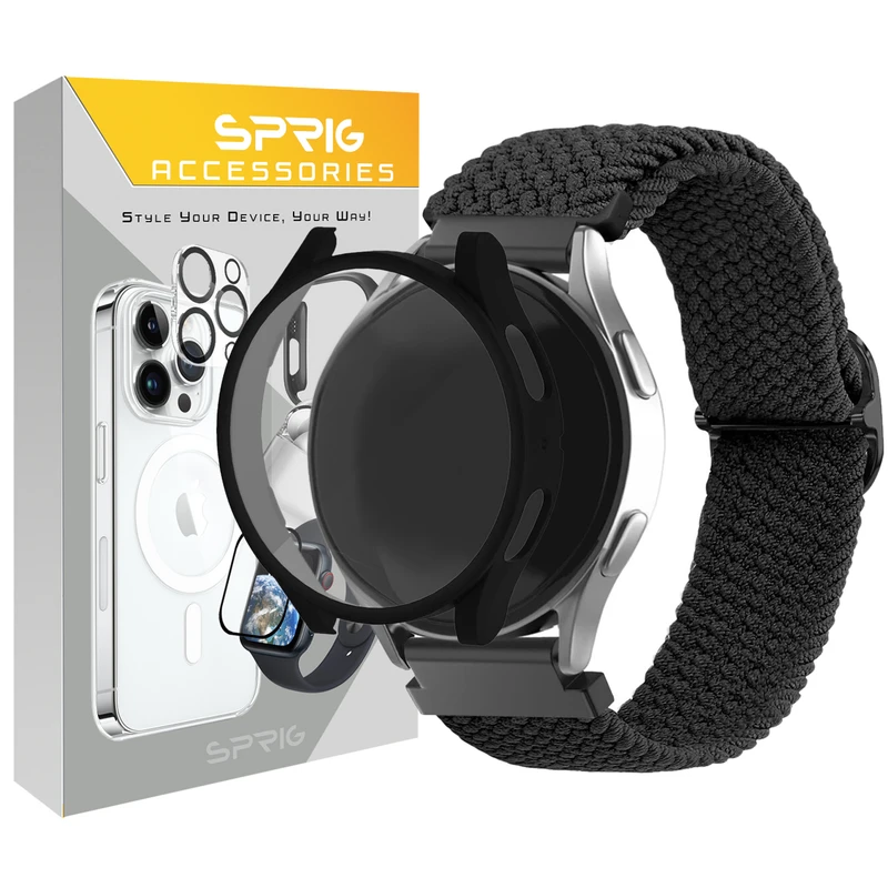 بند اسپریگ مدل Solo Braid Guard مناسب برای ساعت هوشمند سامسونگ Galaxy Watch 6 44mm به همراه کاور