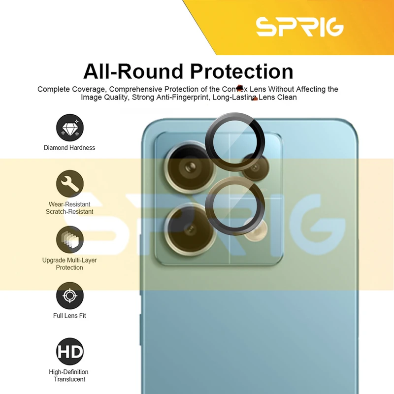 محافظ لنز دوربین اسپریگ مدل Ring Metal مناسب برای گوشی موبایل شیائومی Redmi Note 13 5G