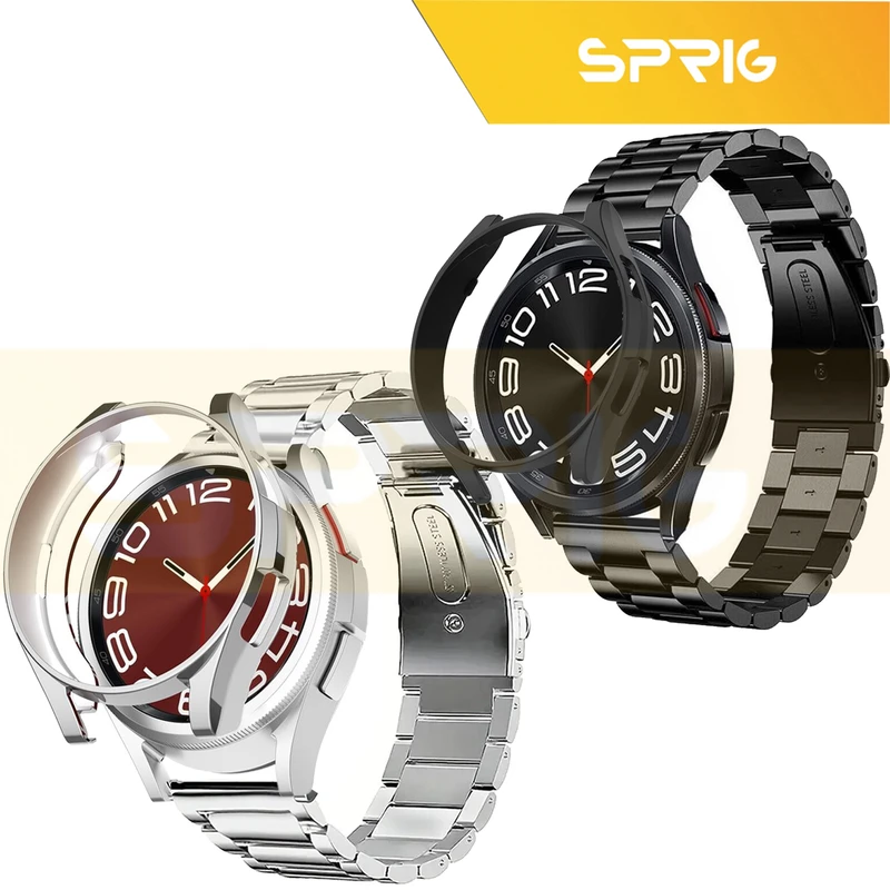 بند اسپریگ مدل 3Bead Cover مناسب برای ساعت هوشمند سامسونگ Galaxy Watch 6 Classic 47mm به همراه کاور