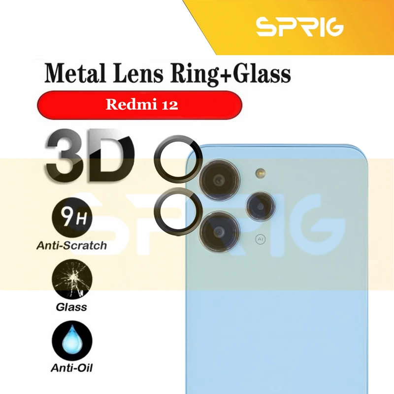 محافظ لنز دوربین اسپریگ مدل Ring Metal مناسب برای گوشی موبایل شیائومی Redmi 12