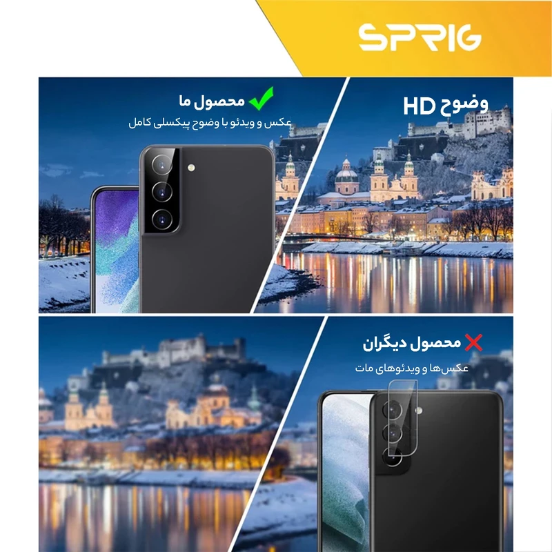 محافظ لنز دوربین اسپریگ مدل 3D-SP مناسب برای گوشی موبایل سامسونگ Galaxy S21 FE 5G