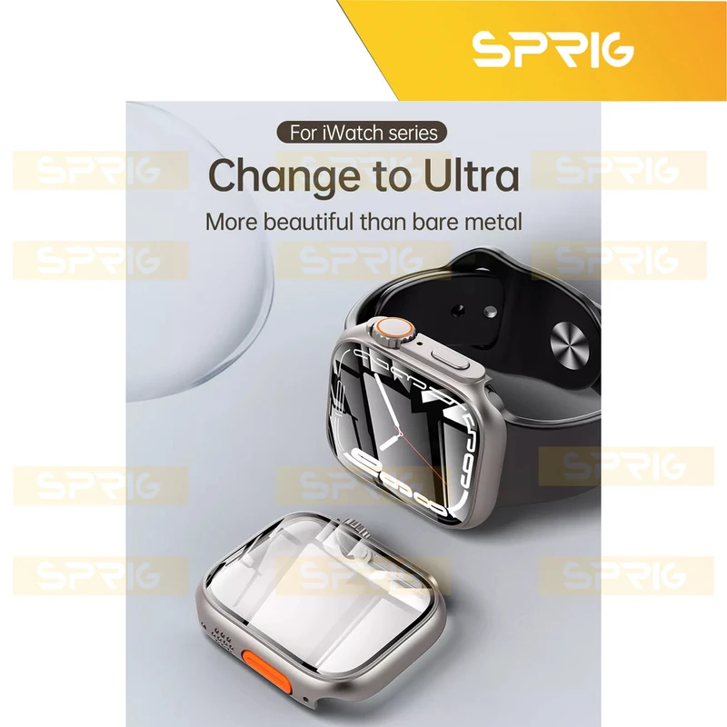 کاور اسپریگ مدل Ultra Transform مناسب برای اپل واچ Series 7 Aluminum 45mm / Series 8 Aluminum 45mm / Series 9 Aluminum 45mm به همراه محافظ صفحه نمایش