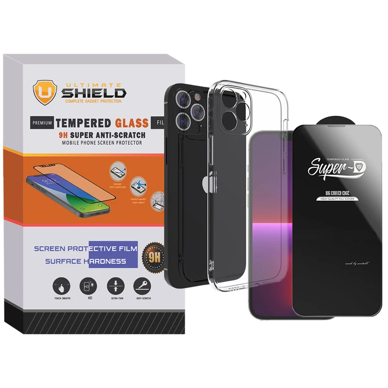کاور آلتیمیت شیلد مدل SuperD-Clear مناسب برای گوشی موبایل اپل iPhone 13 Pro به همراه محافظ صفحه نمایش