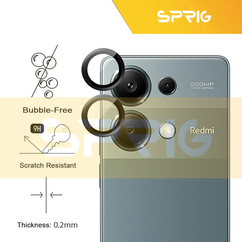 محافظ لنز دوربین اسپریگ مدل Ring Metal مناسب برای گوشی موبایل شیائومی Redmi Note 13 Pro 4G