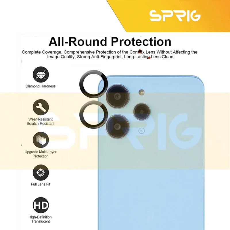 محافظ لنز دوربین اسپریگ مدل Ring Metal مناسب برای گوشی موبایل شیائومی Redmi 12
