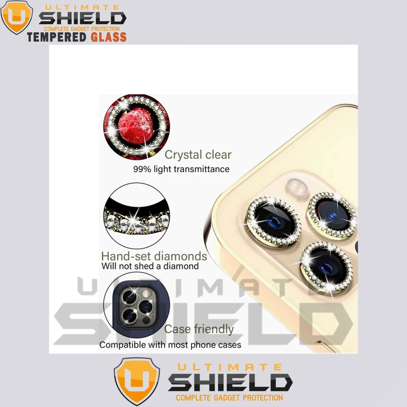 محافظ لنز دوربین آلتیمیت شیلد مدل Shiny Diamond Ring مناسب برای گوشی موبایل اپل Iphone 13