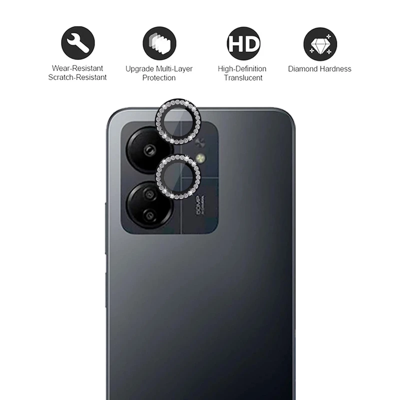 محافظ لنز دوربین رینگی ام‌گلس مدل Ring-Diamond-MG مناسب برای گوشی موبایل شیائومی Redmi 13C