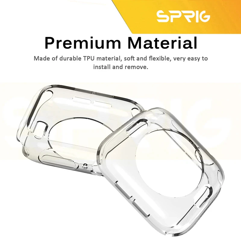 بند اسپریگ مدل Clear Silicone Protection مناسب برای اپل واچ Series 10 42mm Aluminum به همراه کاور