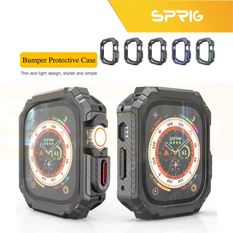 کاور اسپریگ مدل Carbon Armor مناسب برای اپل واچ Ultra / Ultra 2 49mm