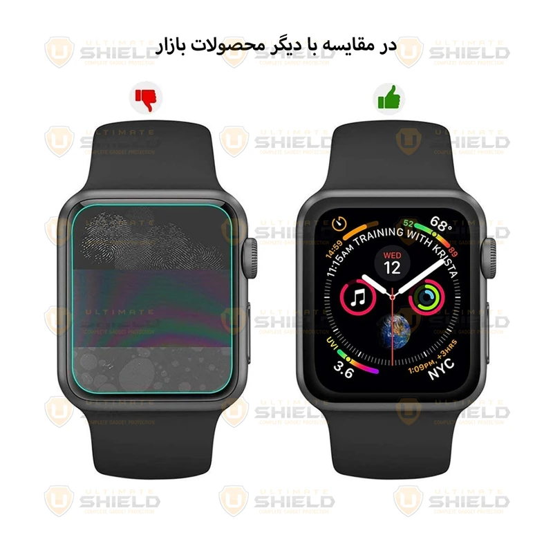 محافظ صفحه نمایش آلتیمیت شیلد مدل Film Protector UL مناسب برای اپل واچ سری 7 سایز 41 میلی متری بسته دو عددی