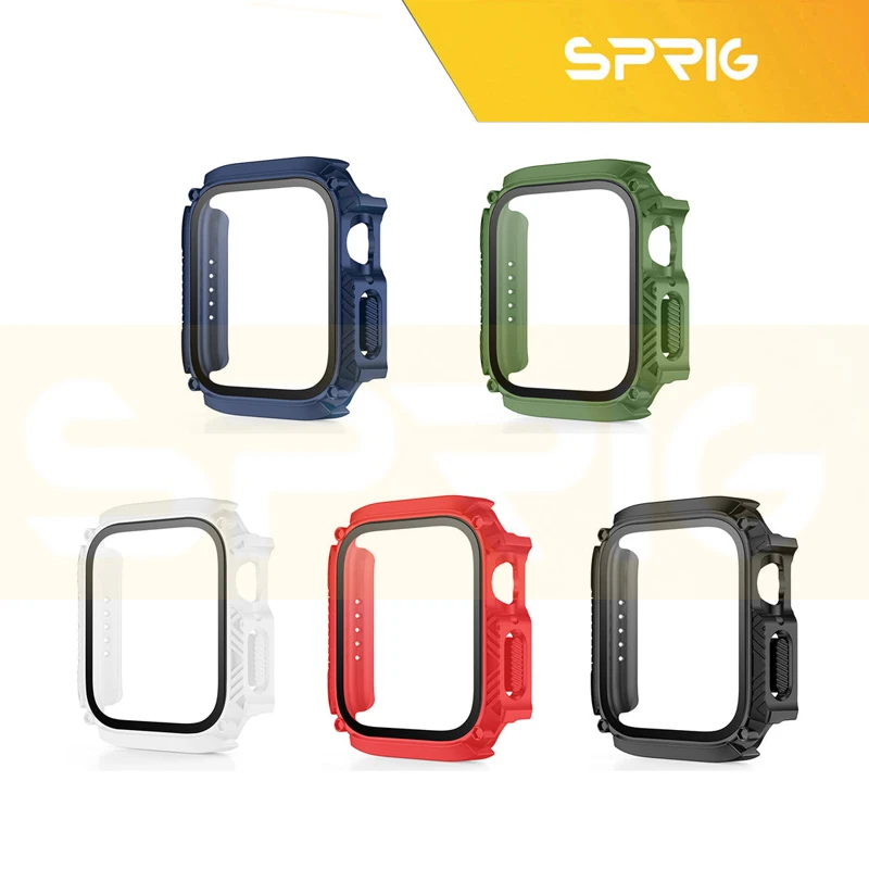 کاور اسپریگ مدل Armor Guard مناسب برای اپل واچ Series 8 45mm / Series 7 45mm / Series 9 45mm به همراه محافظ صفحه نمایش