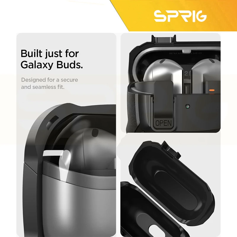 کاور اسپریگ مدل Eggshell-SP-Lockable مناسب برای کیس سامسونگ Galaxy Buds 3 / 3 Pro