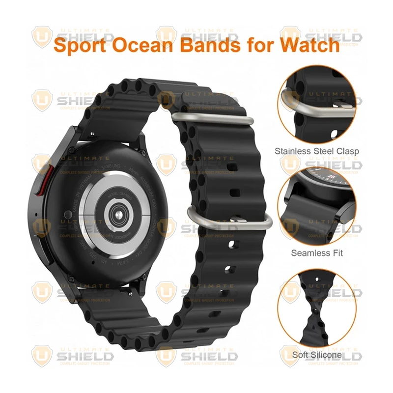 بند آلتیمیت شیلد مدل Ocean UL TW مناسب برای ساعت هوشمند هاینو تکو RW-47